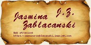 Jasmina Zablaćanski vizit kartica